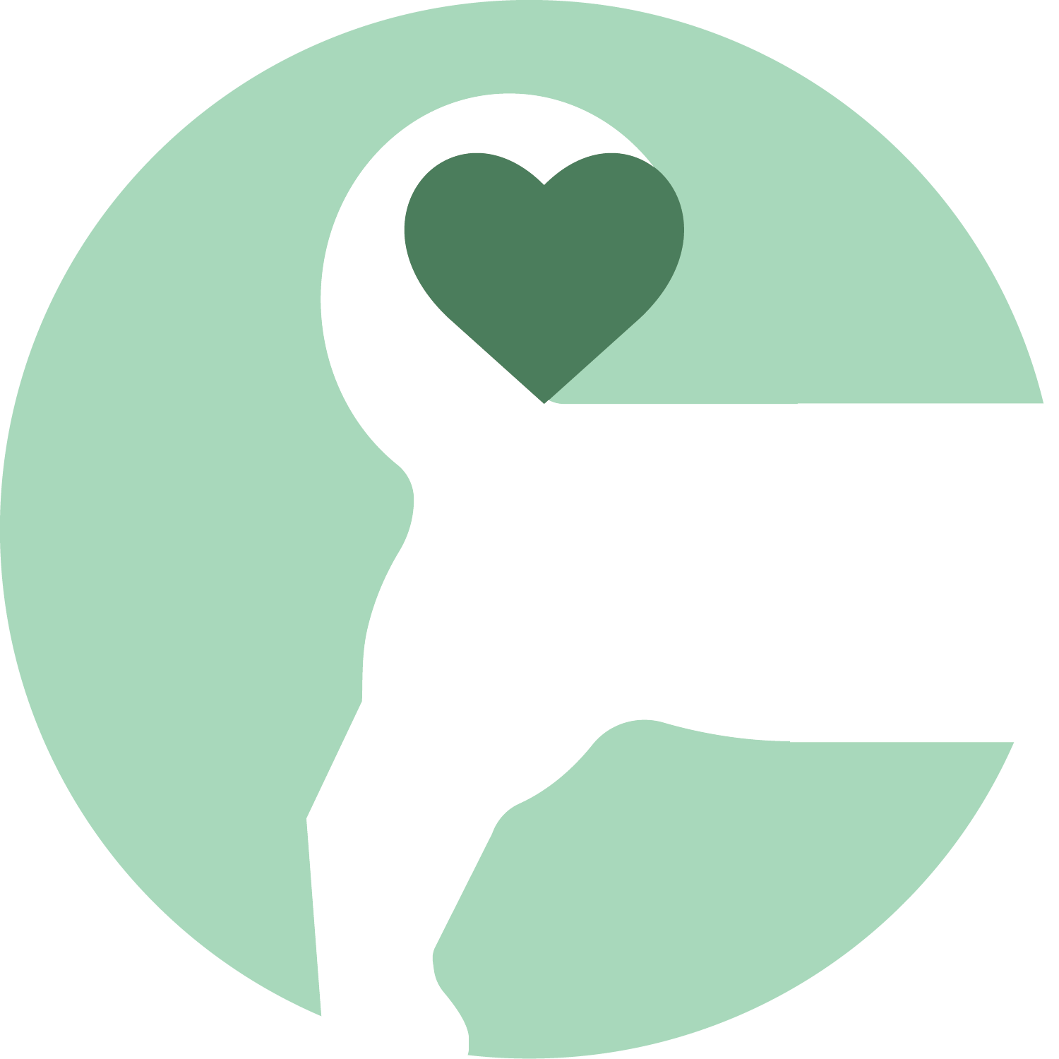 Dog Tail Heart in green circle no text