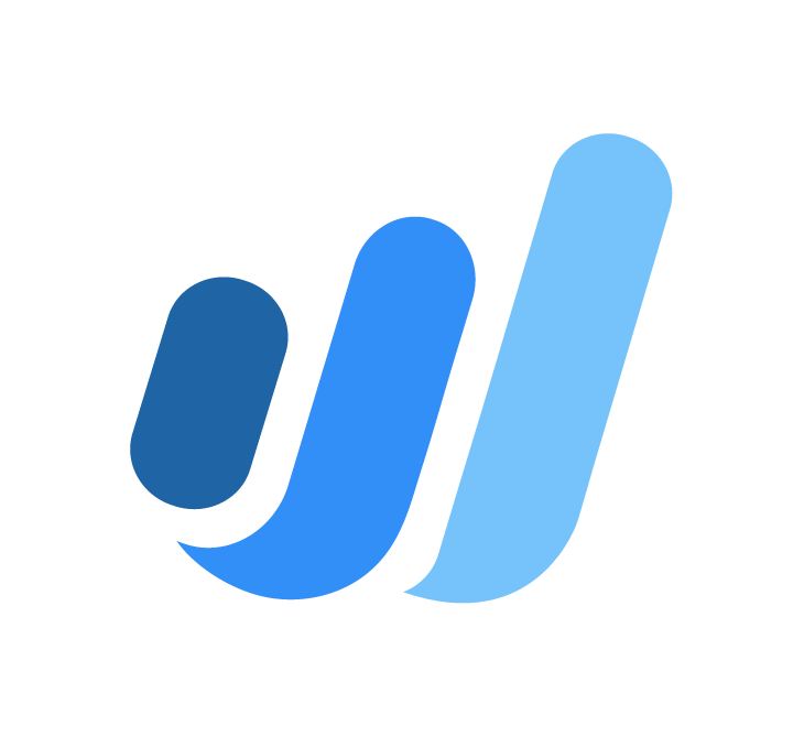 Three blue lines formed into the letter W